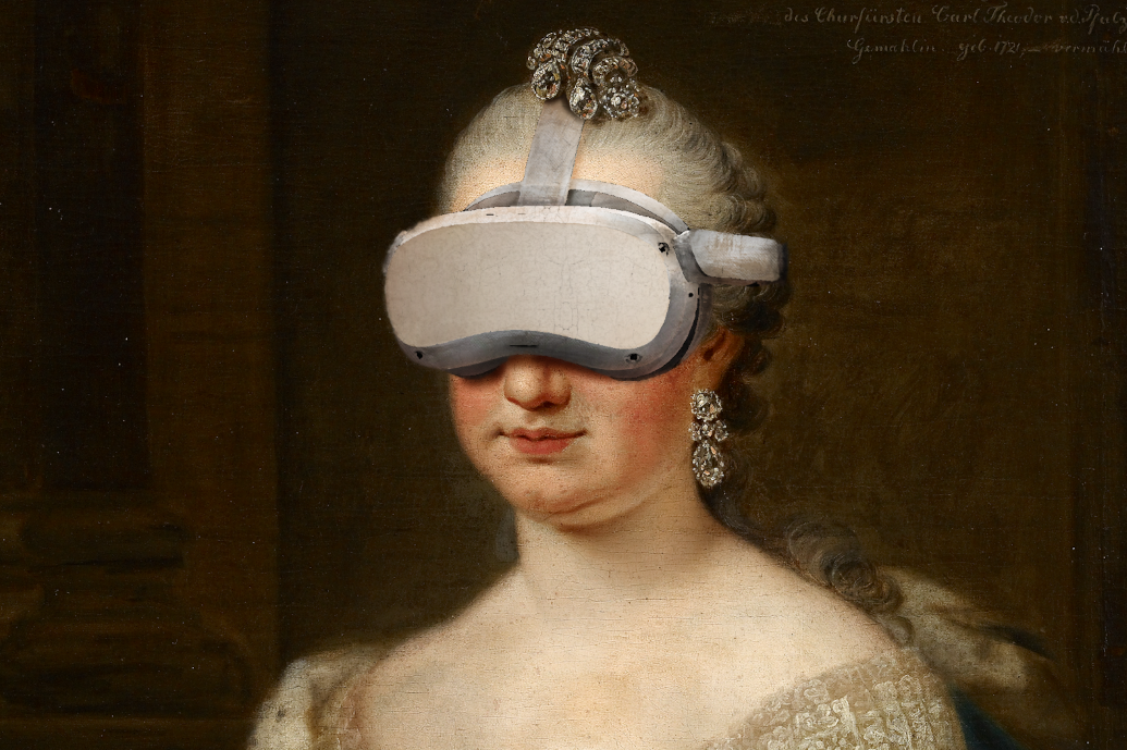 Barockschloss Mannheim, Sonstiges, Elisabeth Auguste mit VR-Brille