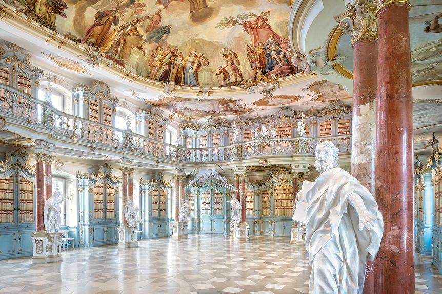 Kloster Schussenried, Detail Kirchenvater im Bibliothekssaal