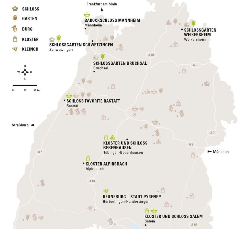 Illustrierte Karte von Baden-Württemberg