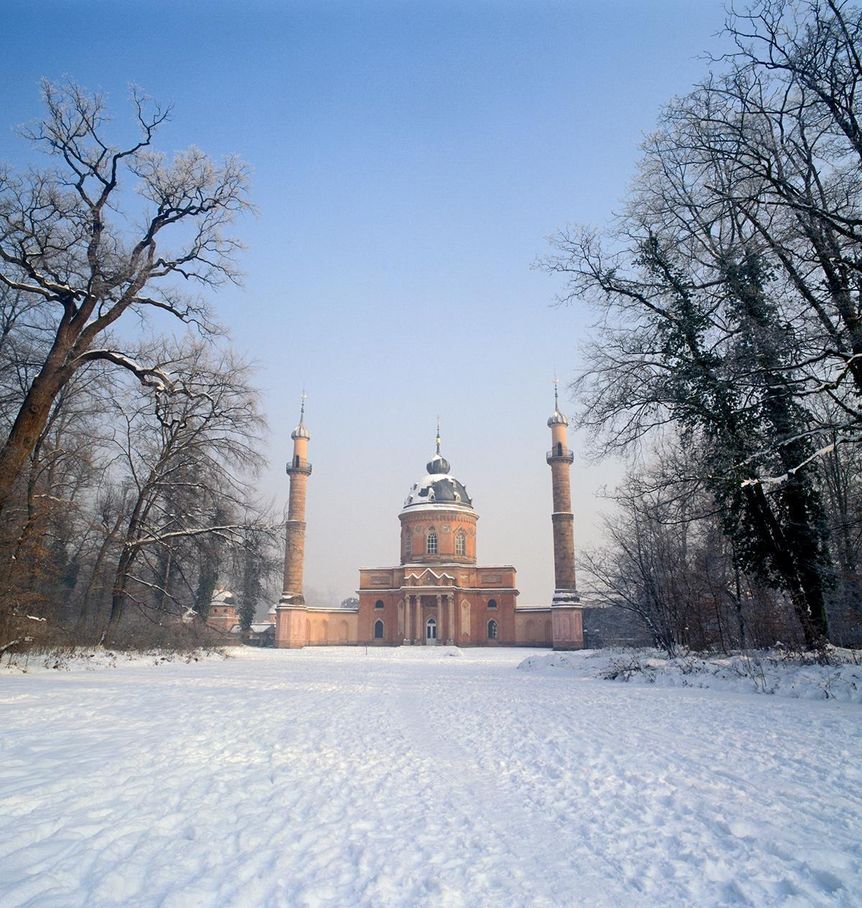 Die Moschee im Winter, Schlossgarten Schwetzingen